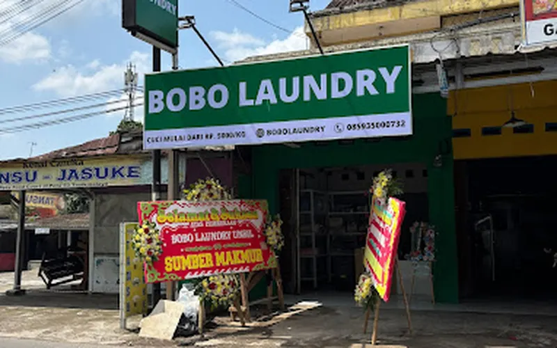 Tampak depan outlet BOBO Laundry Peta (Unsil & Unper)
